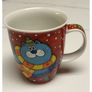 Dunoon Christmas Cats Mug by Sue Scullard Bone China - Made in Scotland